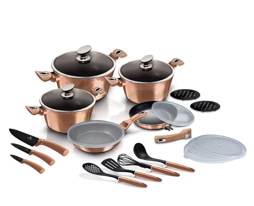 2-ZESTAW GARNKÓW 22 ELE. BERLINGER HAUS METALLIC ROSE GOLD BH-7182-2